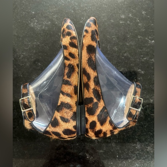 Talbots Round Toe Leopard Print Flats Ankle Strap Sz 6.5 EUC seems to run big - Picture 6 of 11